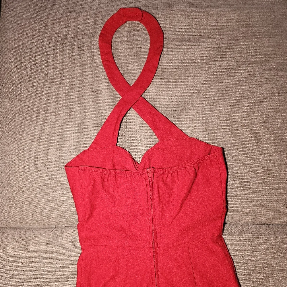 RockSteady Vibrant Red Backless Dress - Picture 5 of 6